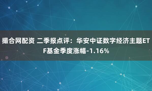 撮合网配资 二季报点评：华安中证数字经济主题ETF基金季度涨幅-1.16%
